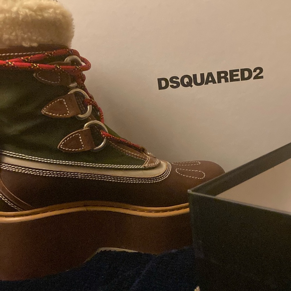 DSQUARED2 Brown and Green Boots
